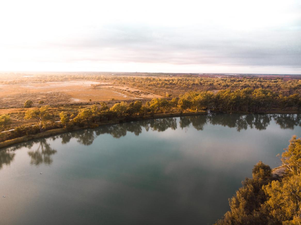 Drone shot of Murray River