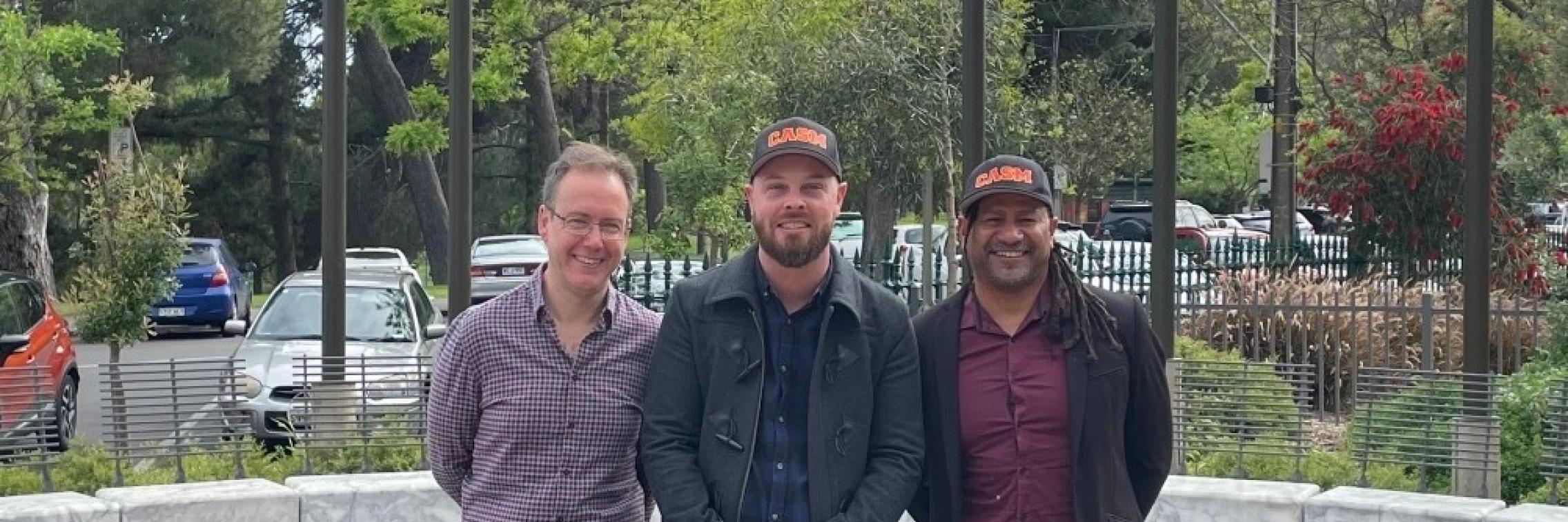 Left to Right: Dr Luke Dollman, Dr Dylan Crismani, and Grayson Rotumah