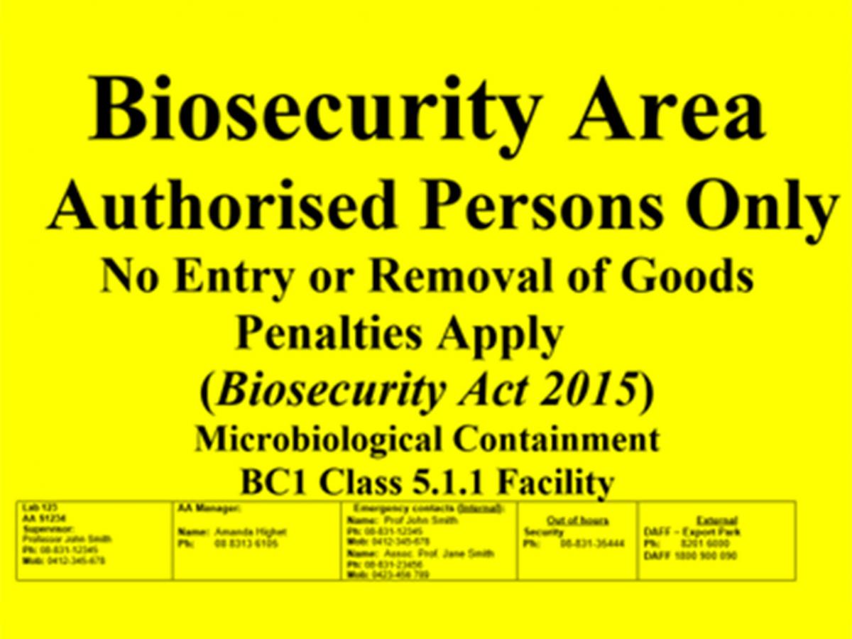 Biosecurity Area