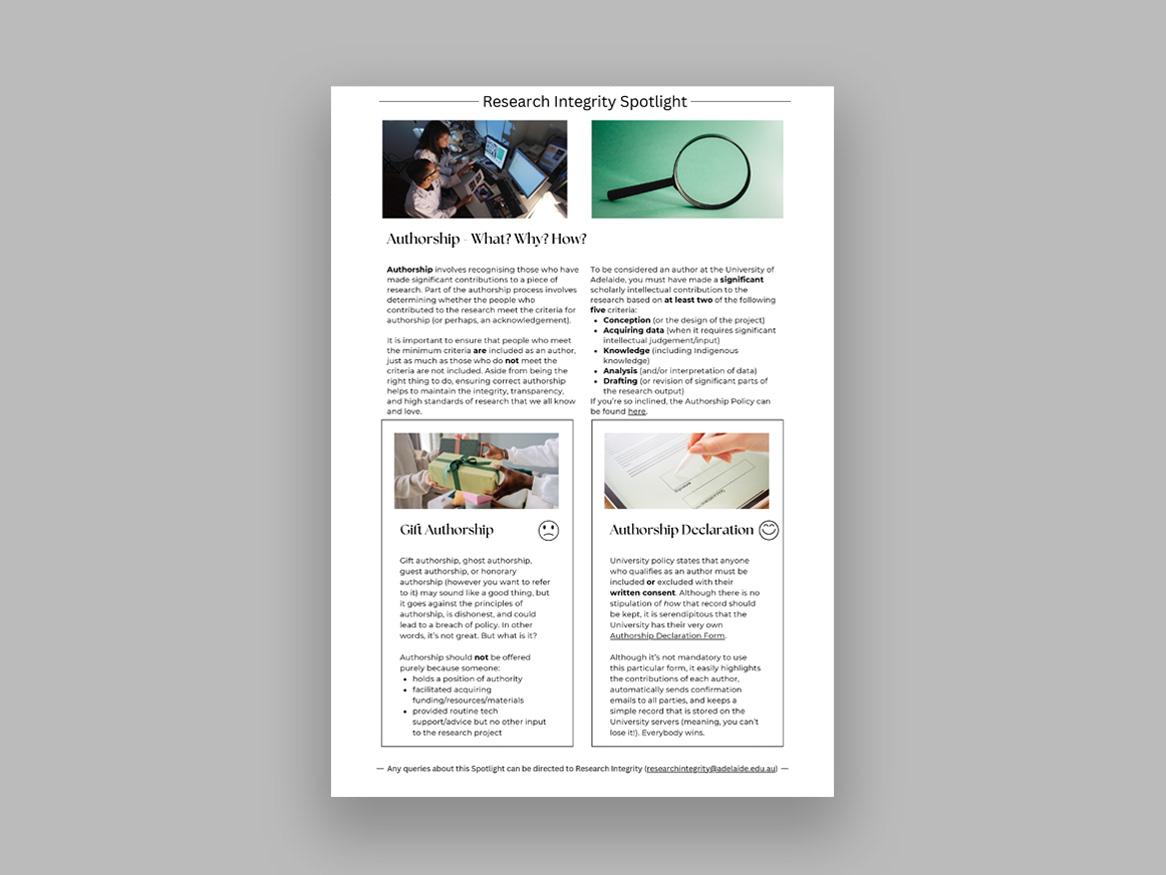 research integrity spotlight authorship