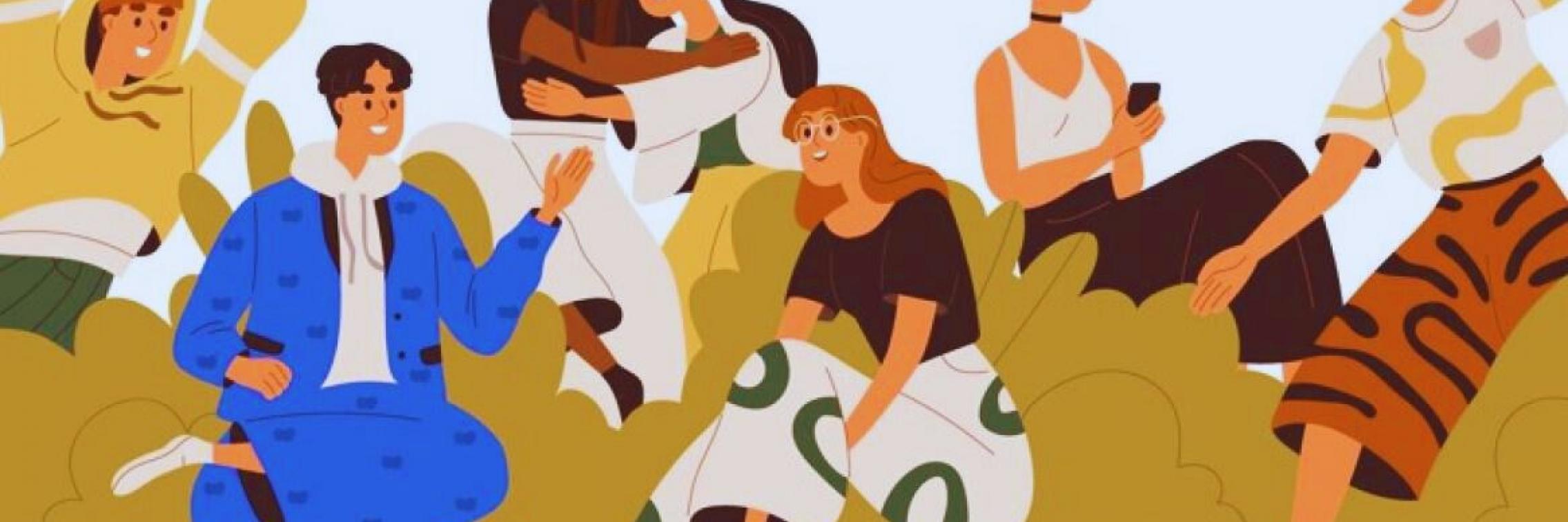 illustration of students