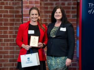 Outstanding Scholarly Leader Award — Kimberley Handley with Deputy Vice Chancellor & Vice President (Academic), Professor Jennie Shaw