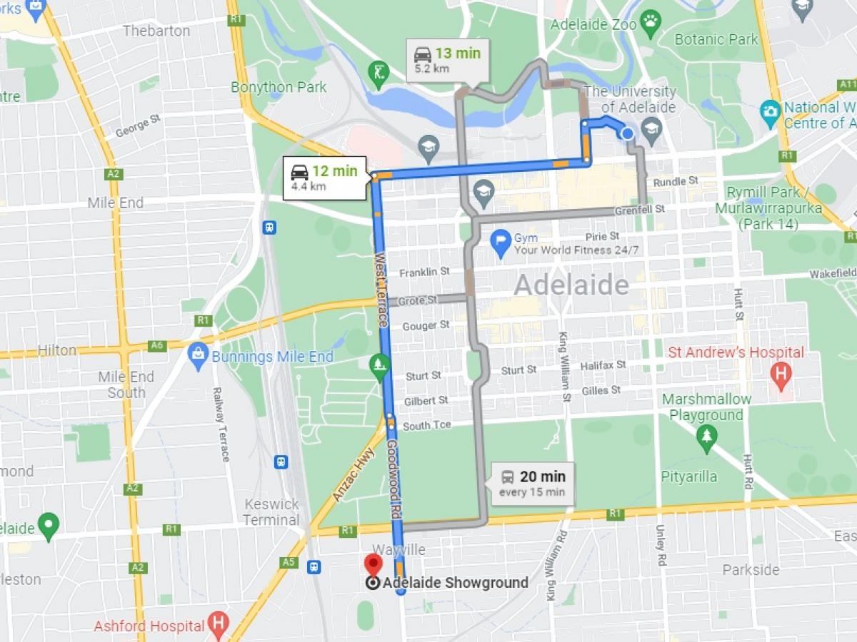 Adelaide Showgrounds directions