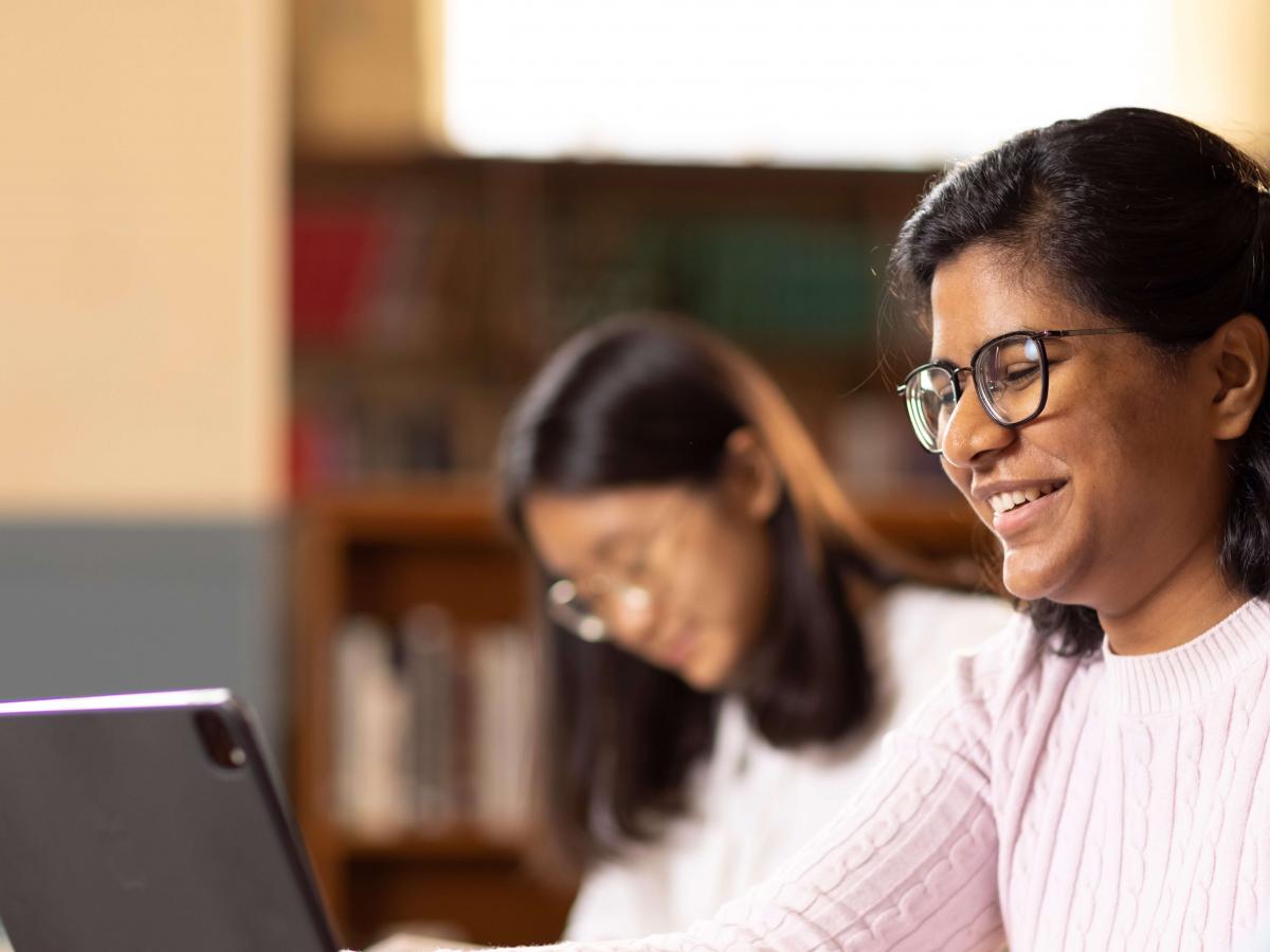 Image of student at laptop computer