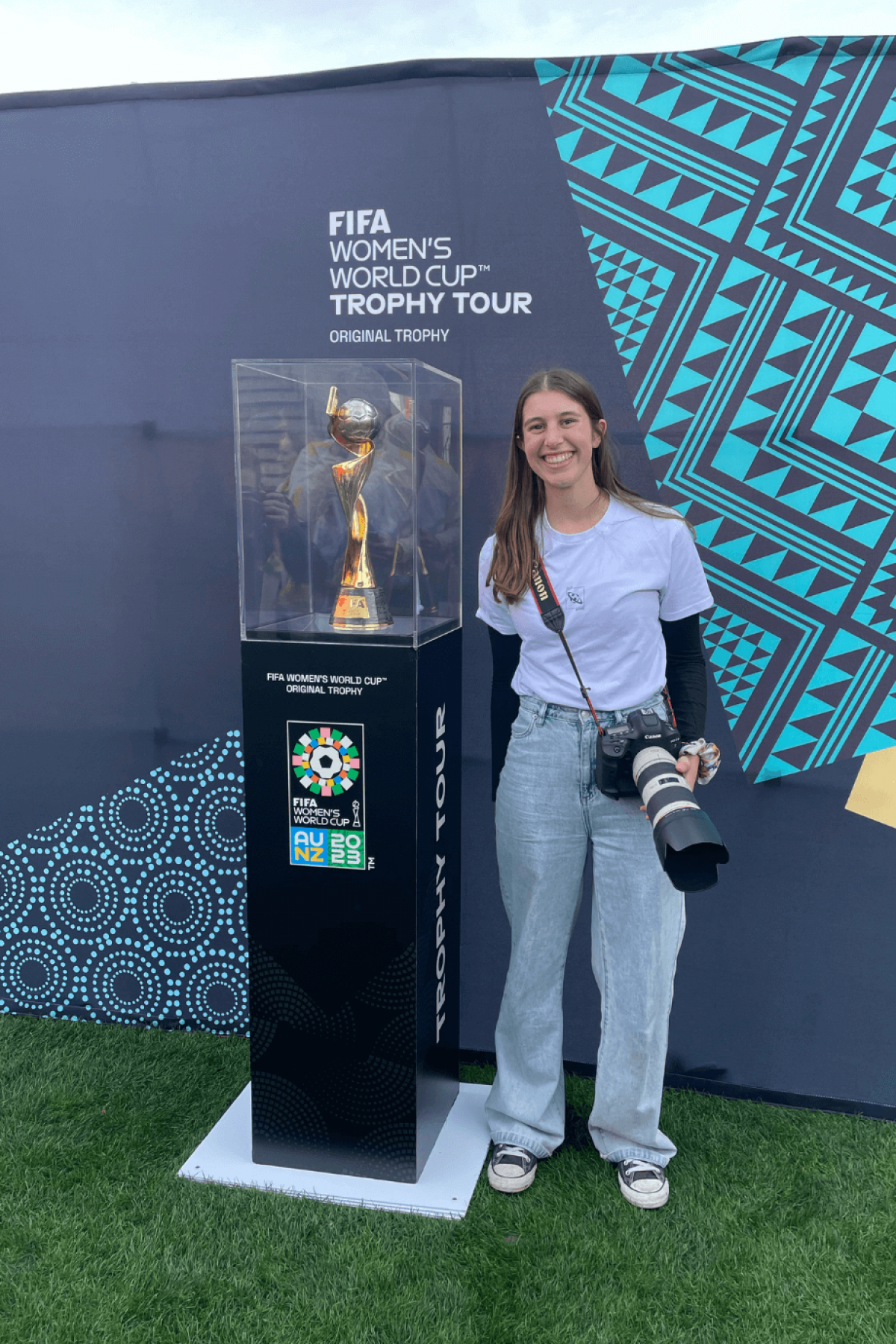 Maya with the FIFA Cup