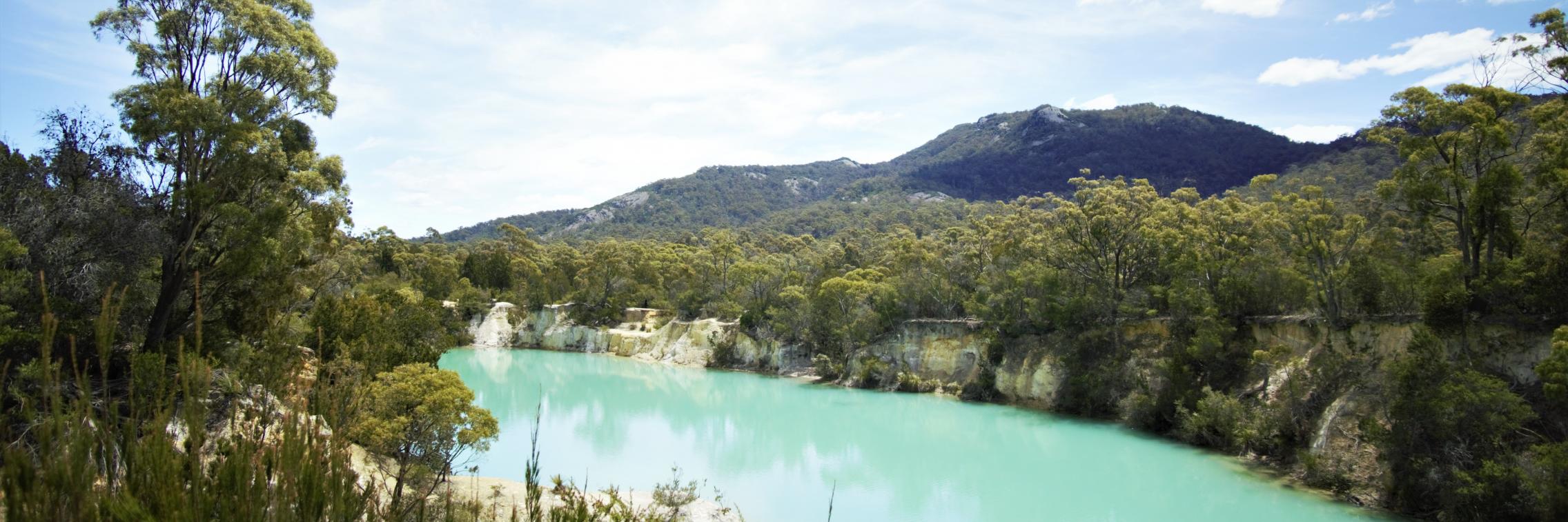 Blue lake landscape