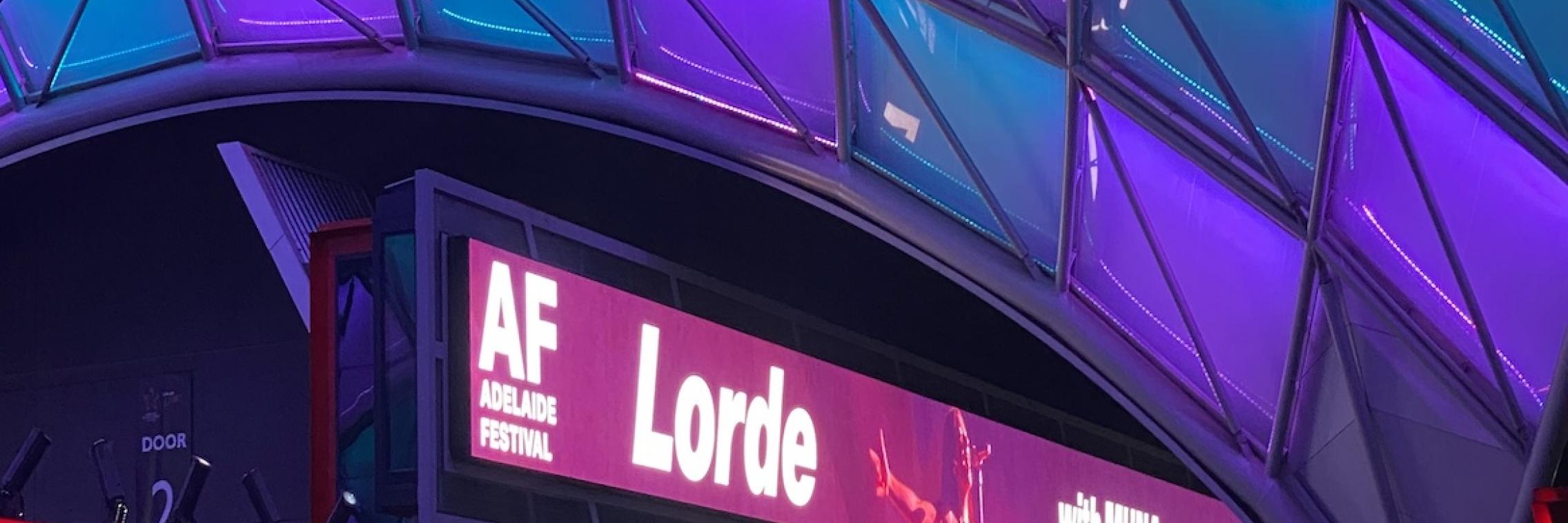 Concert signboard at Adelaide Entertainment Centre