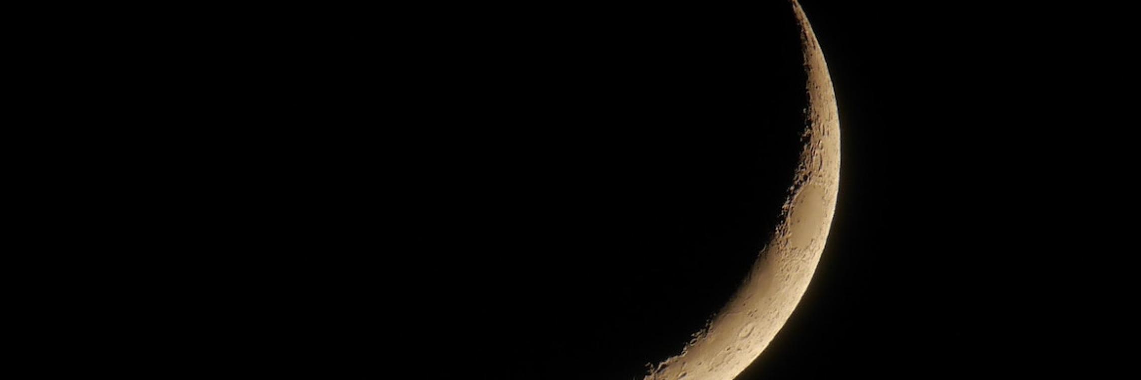 A crescent moon.