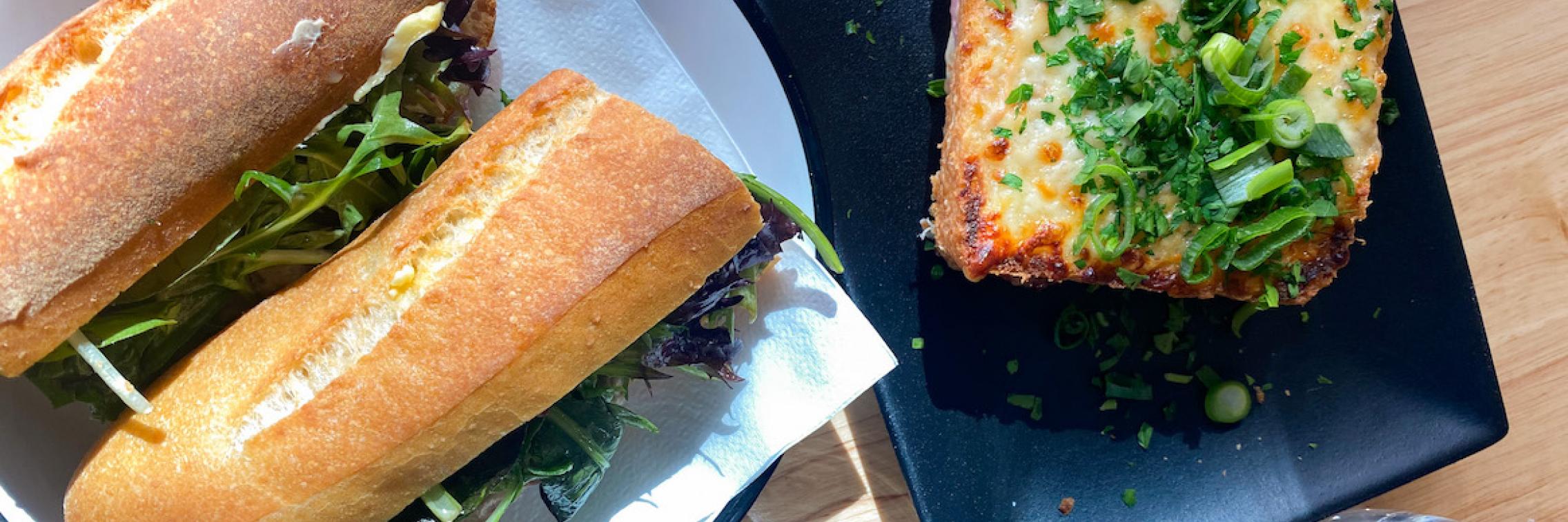 Our tuna mayo baguette and croque monsieur.