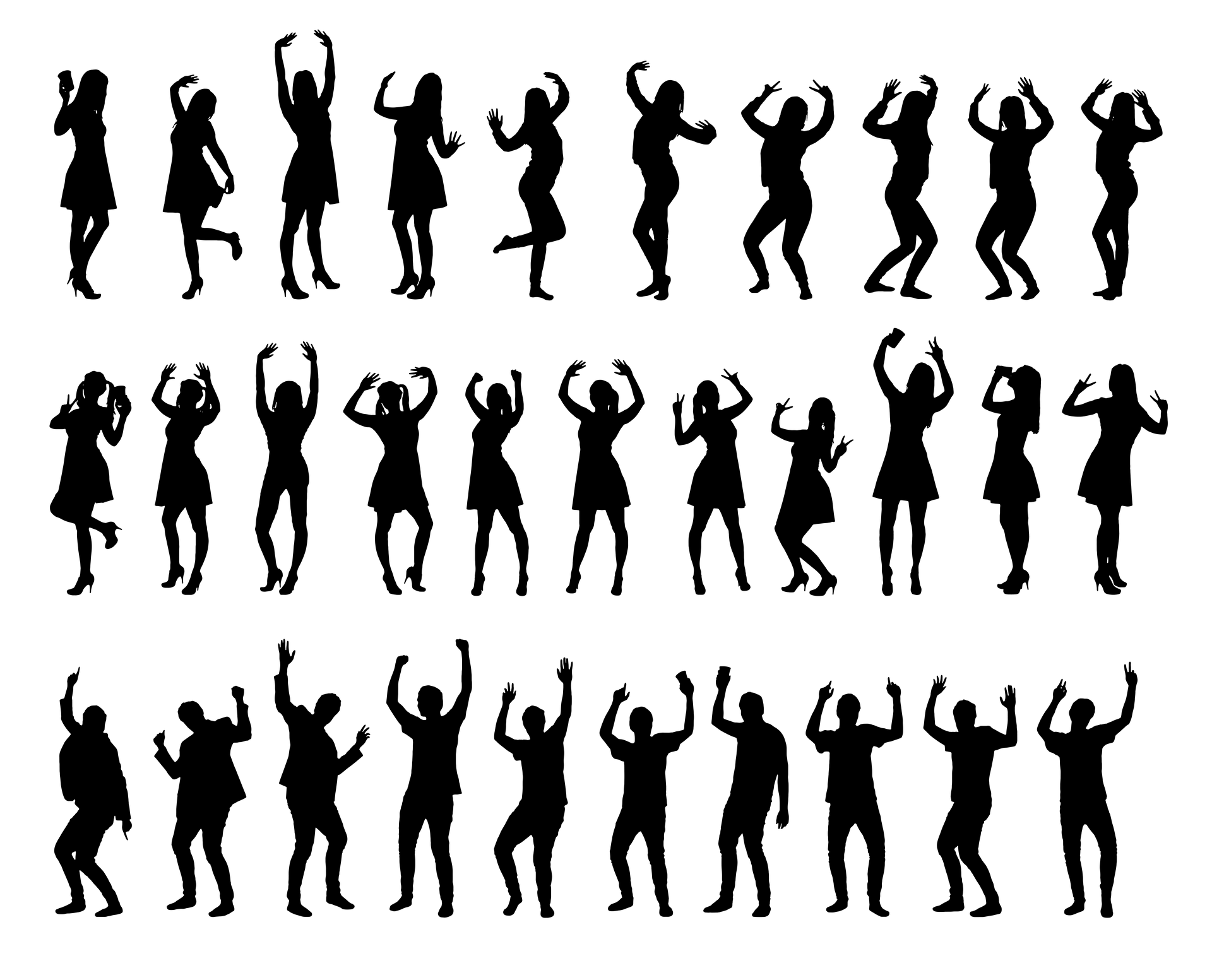 dancing figures - graphic