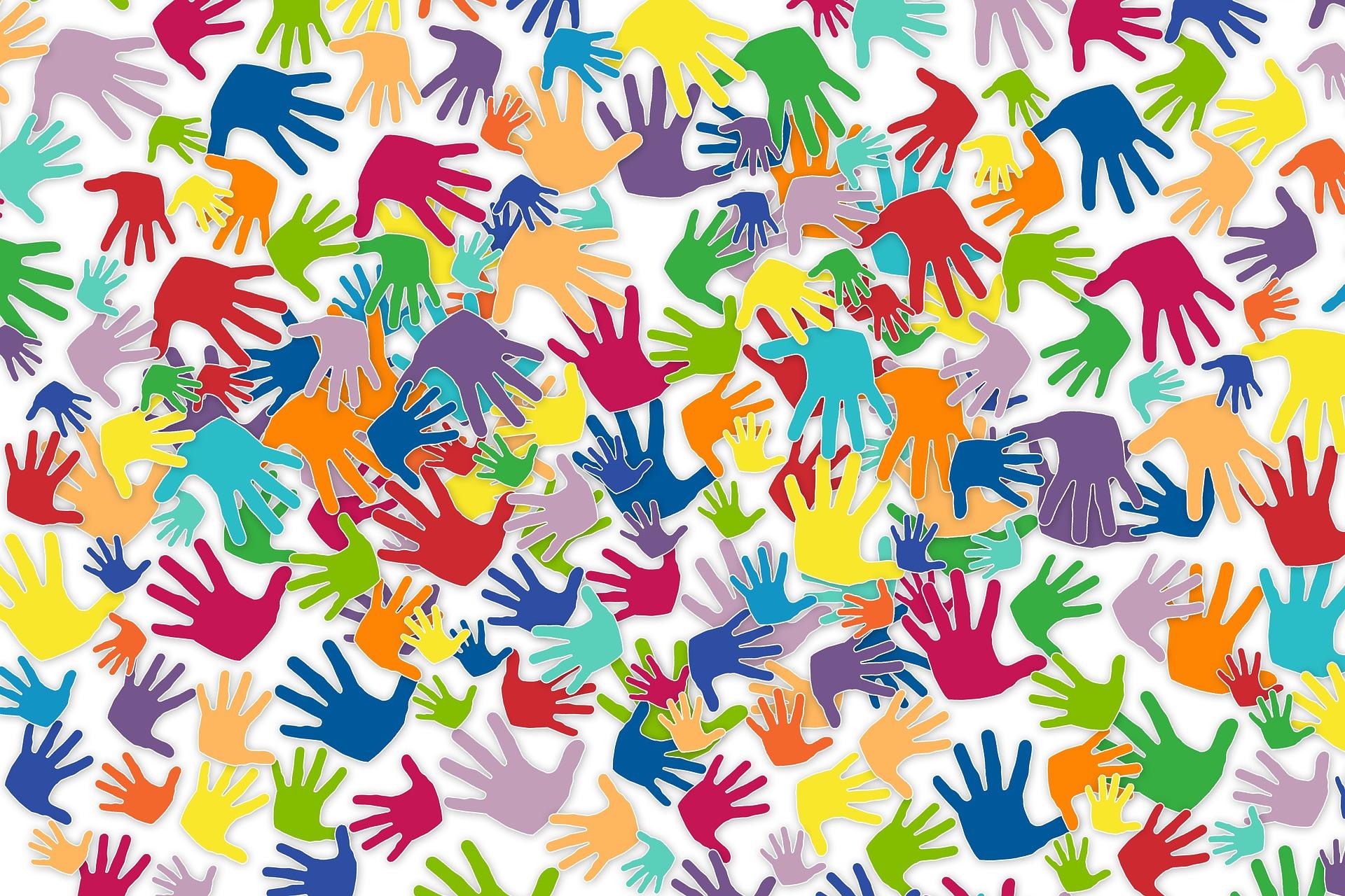 coloured hands graphic