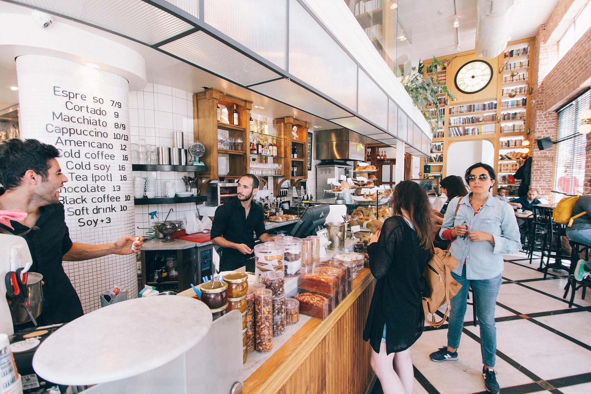 a busy cafe