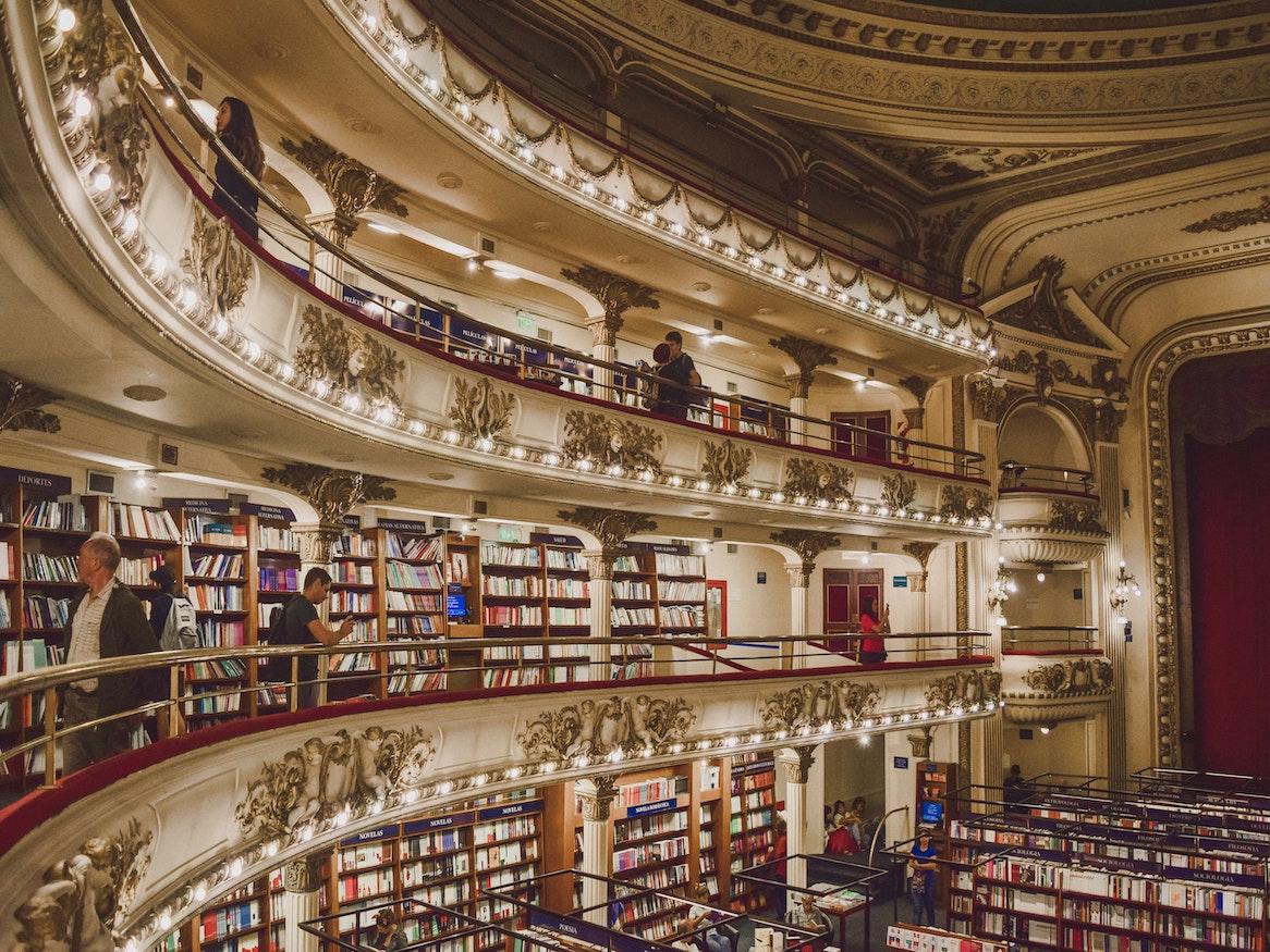 bookstore inside an old theatre