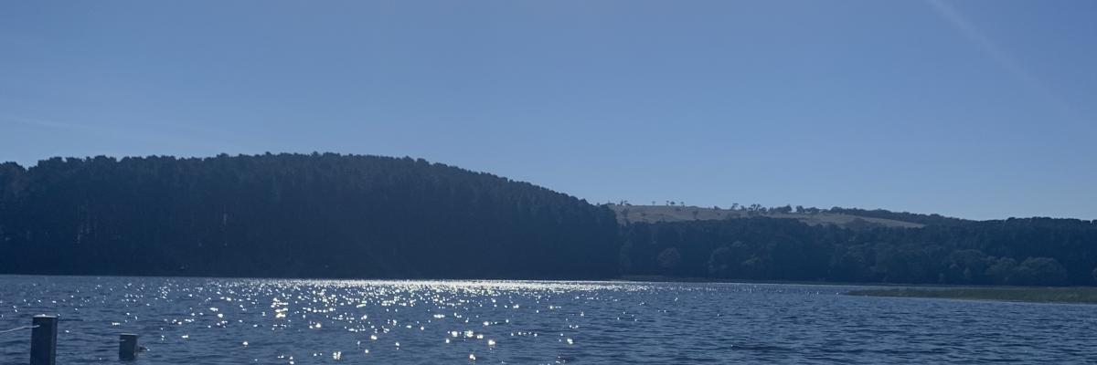 Lake with blue sky