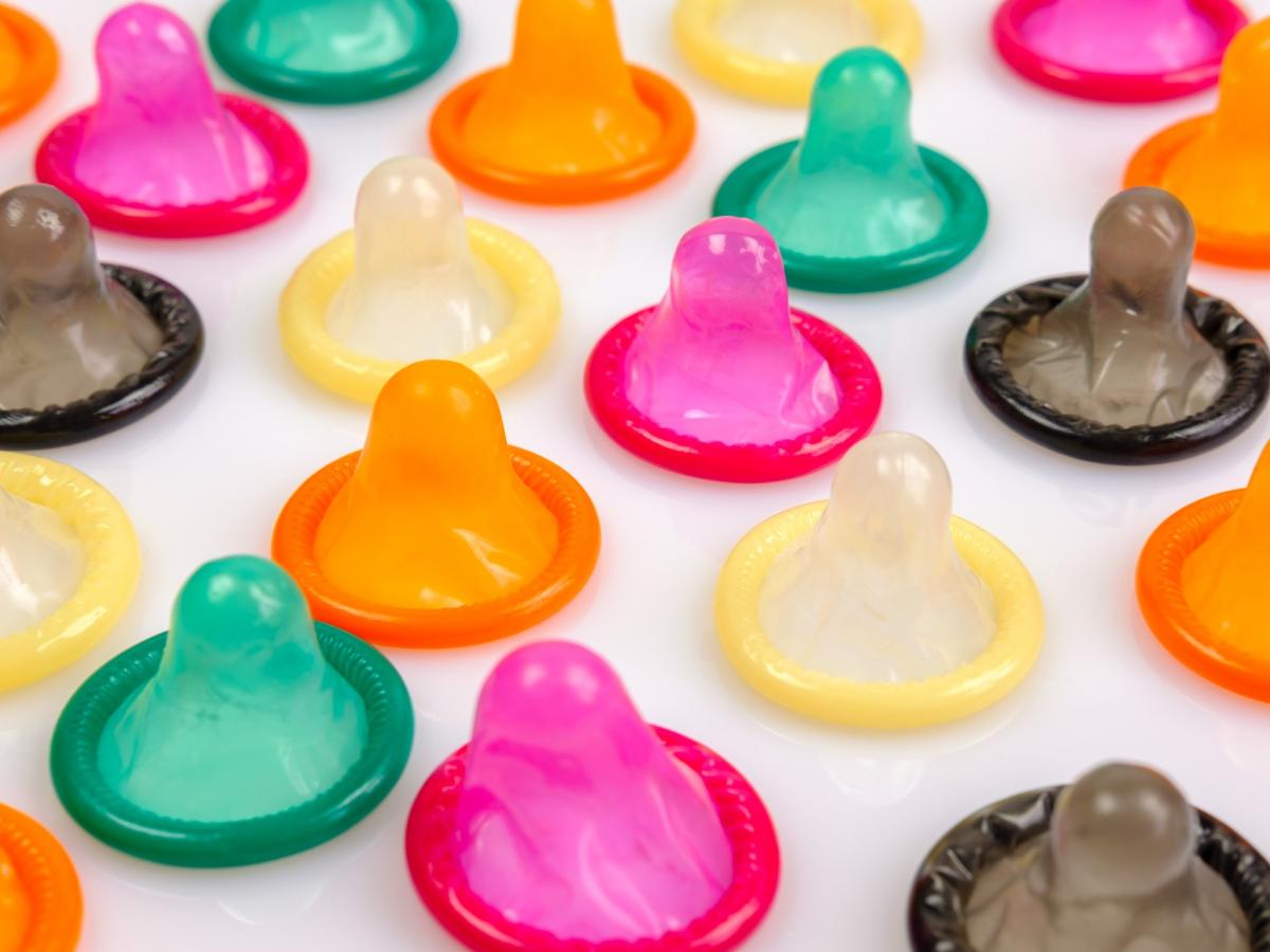 coloured condoms - image