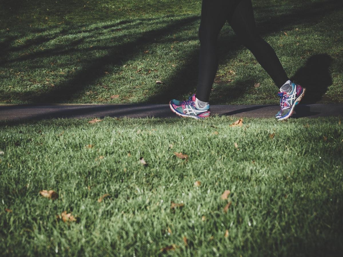 person walking at the park
