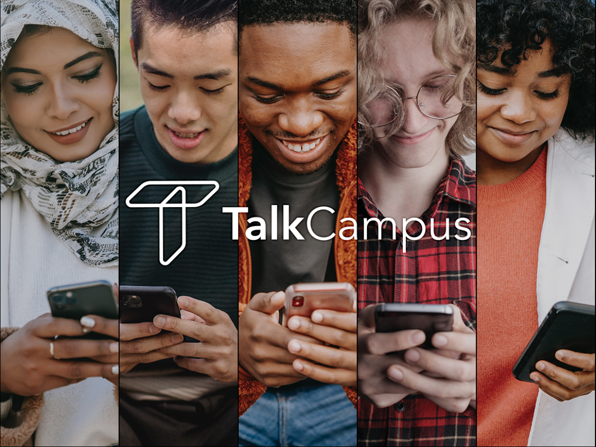 students using talk mobile talkcampus app - image