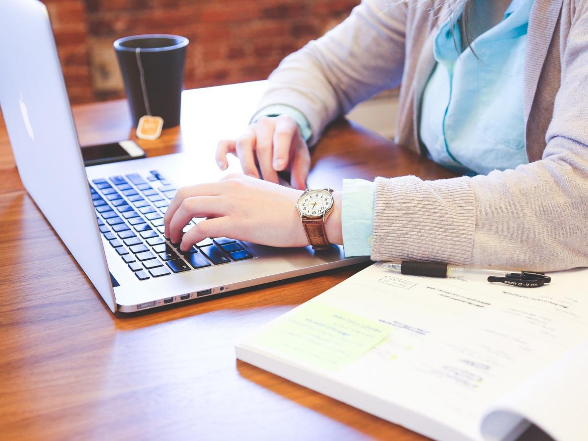 Working at a table