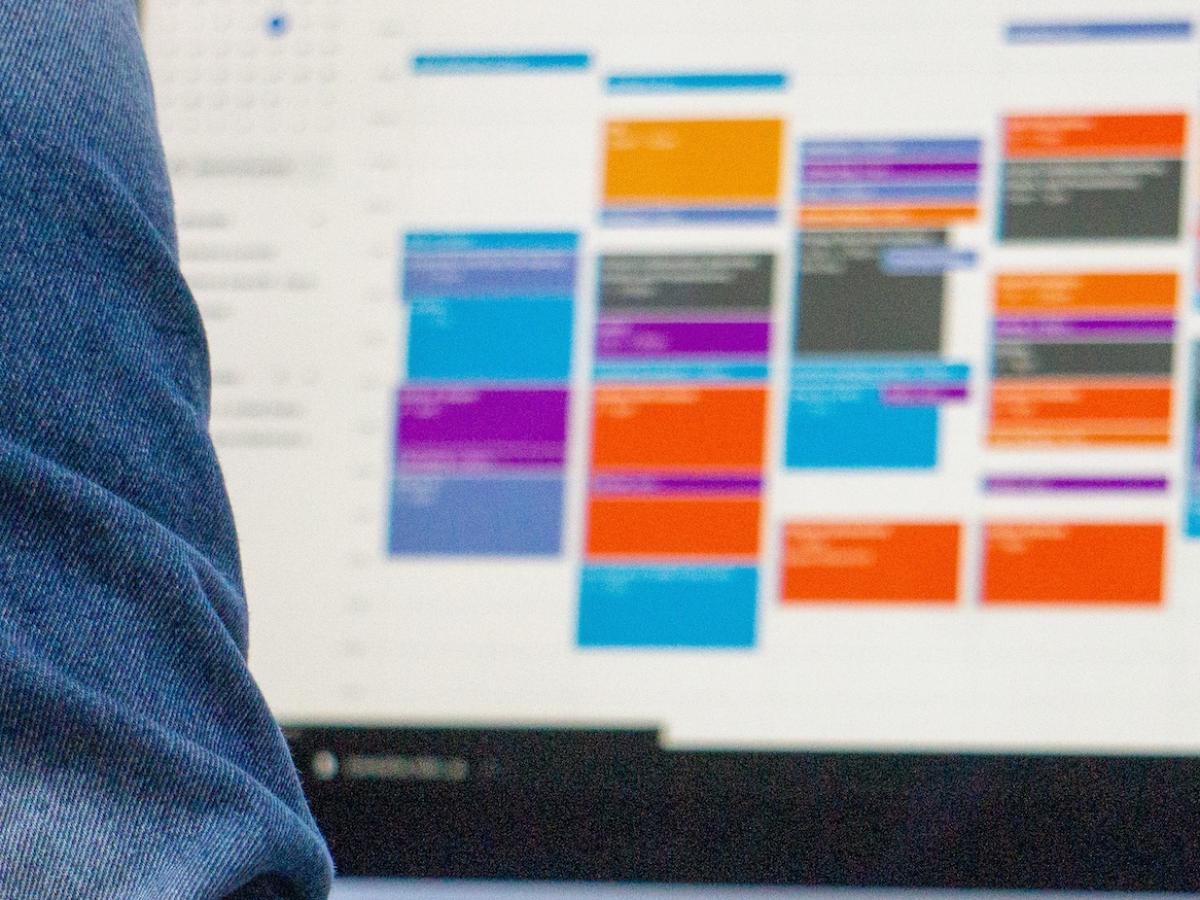 An image of a screen with Google Calendar on it