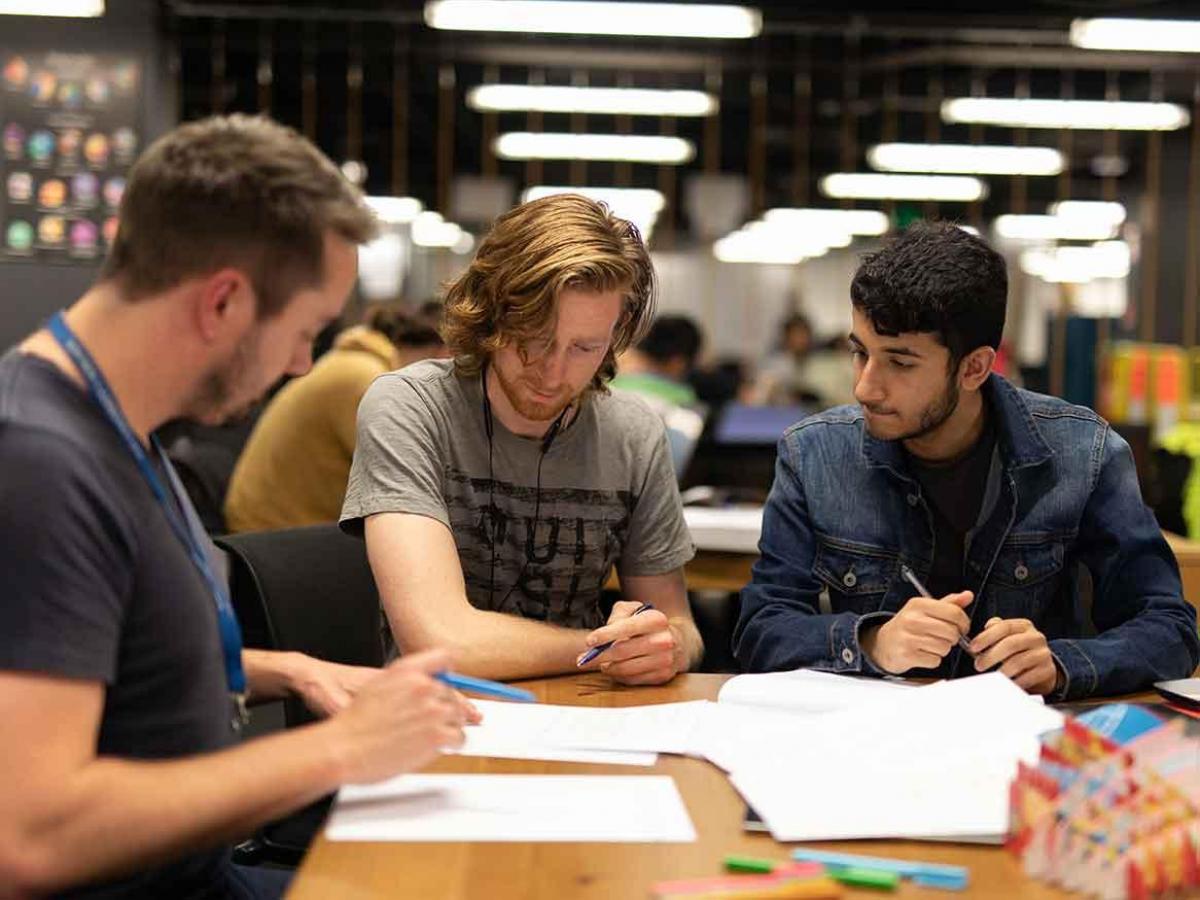 3 people studying at Maths Learning Centre