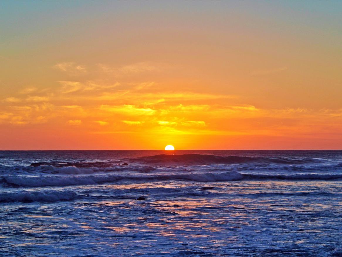 water scene at sunset - image