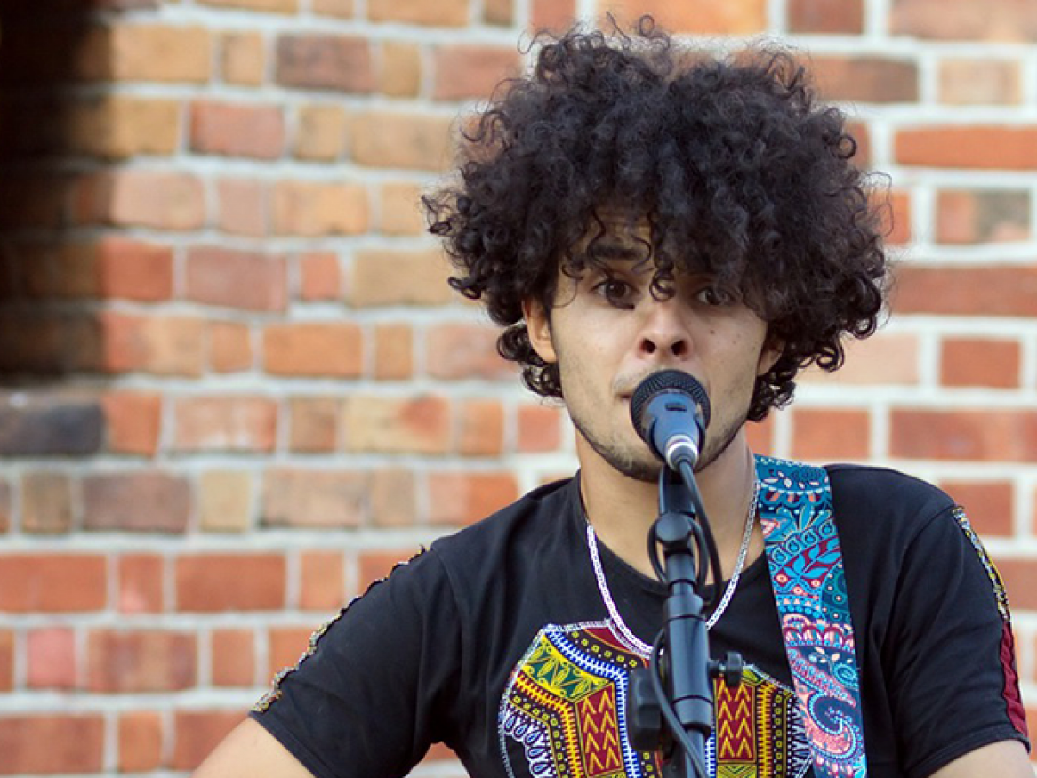 boy with microphone