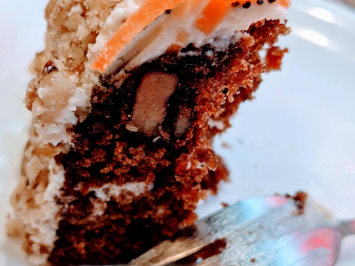 Traditional carrot and walnut cake