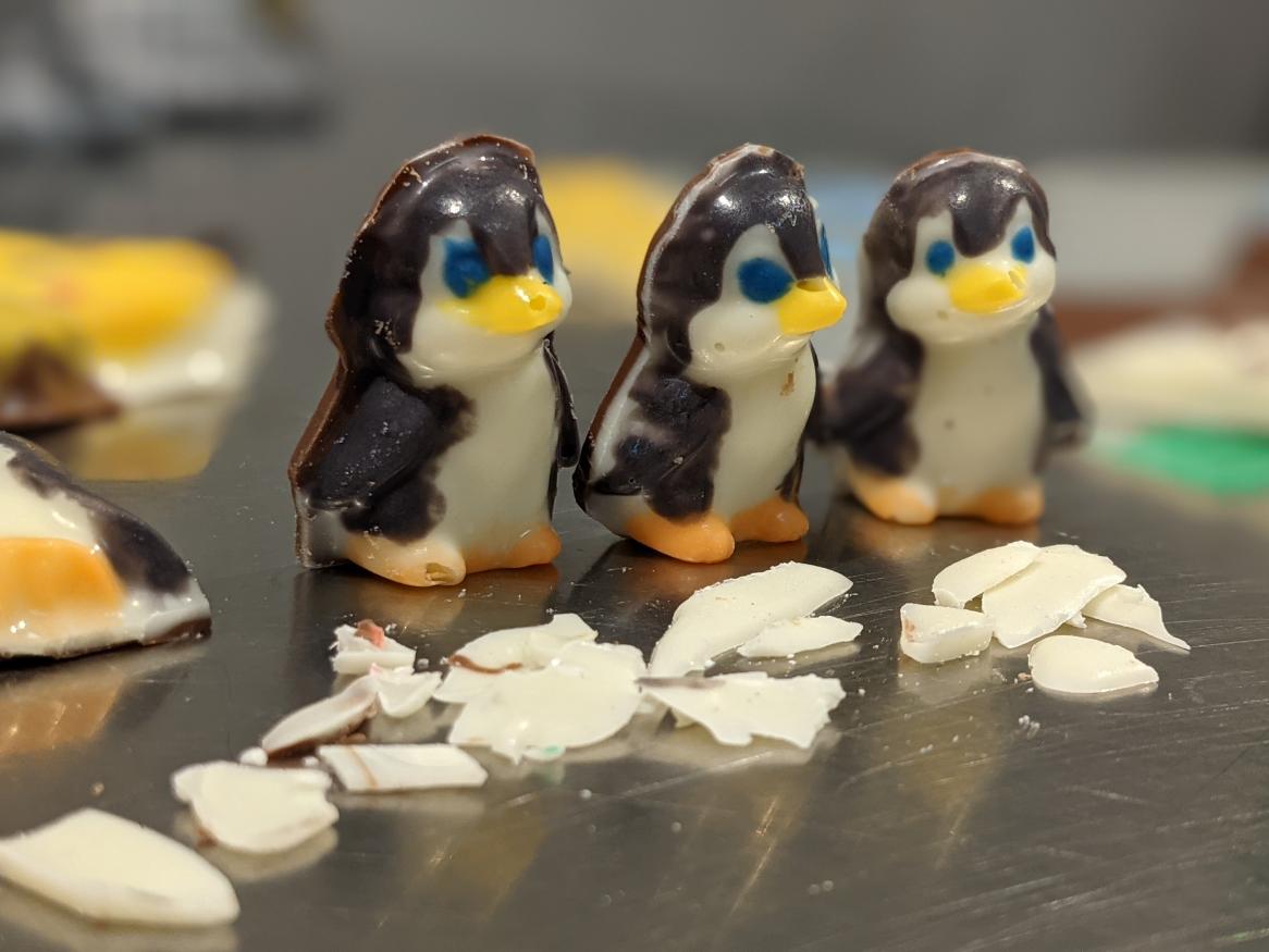 Chocolate penguins