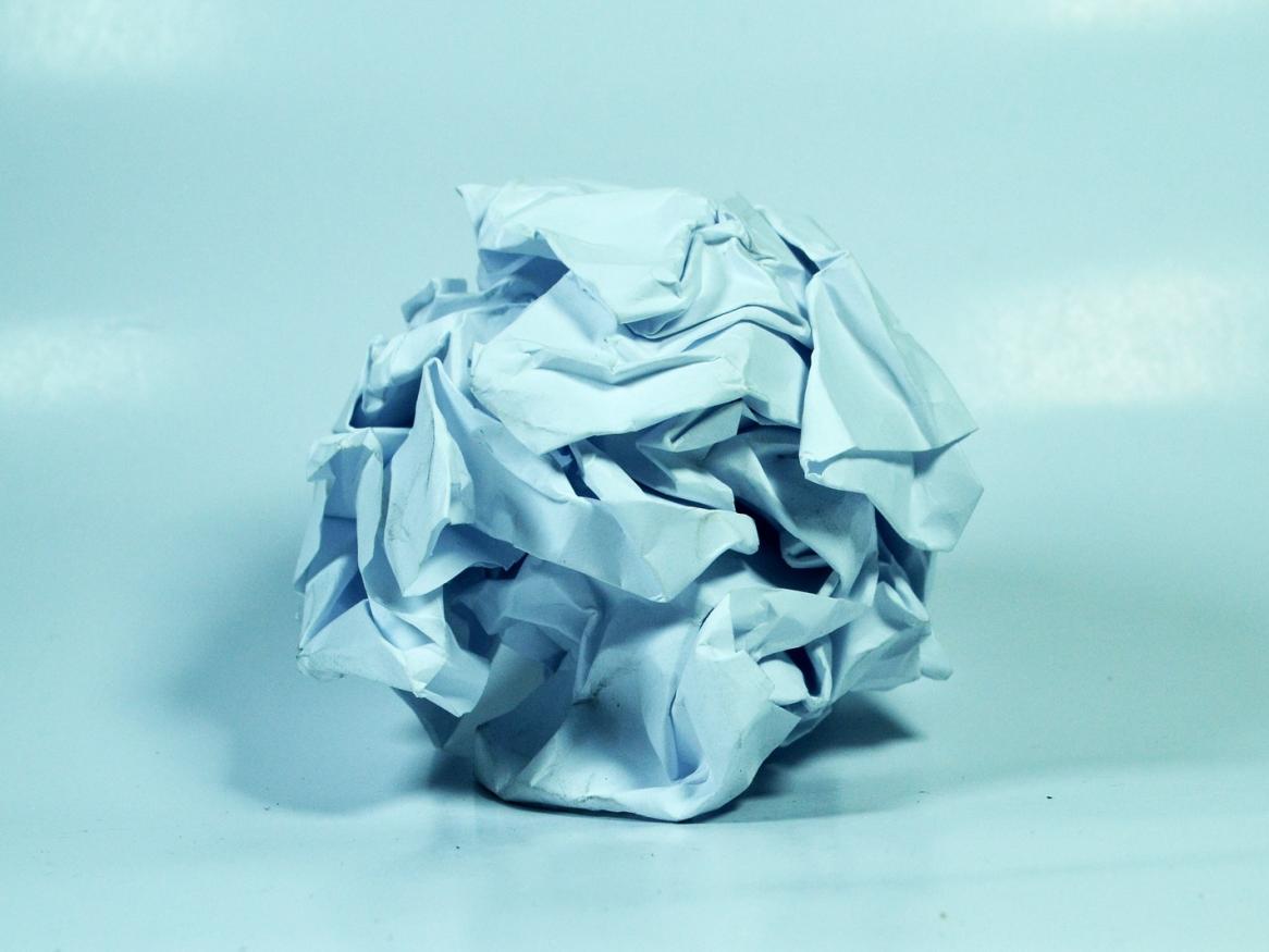Crushed ball of paper