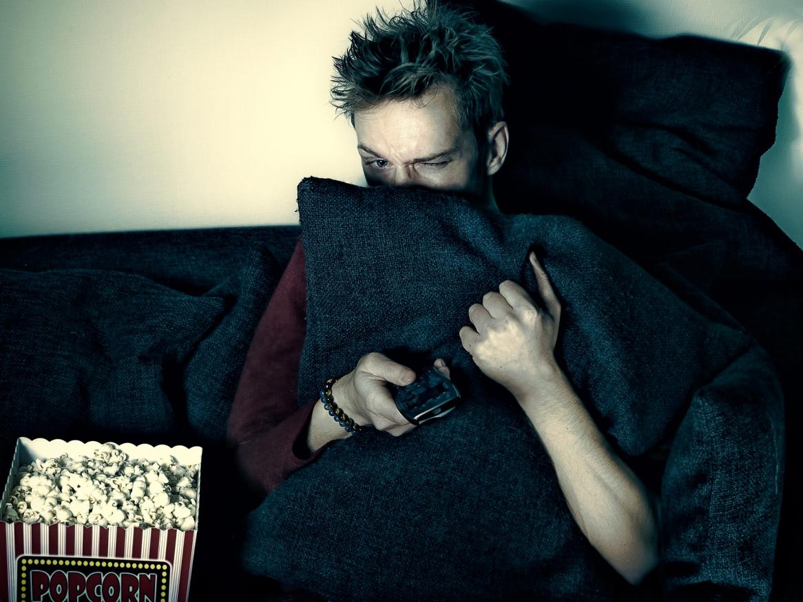 Watching scary movies