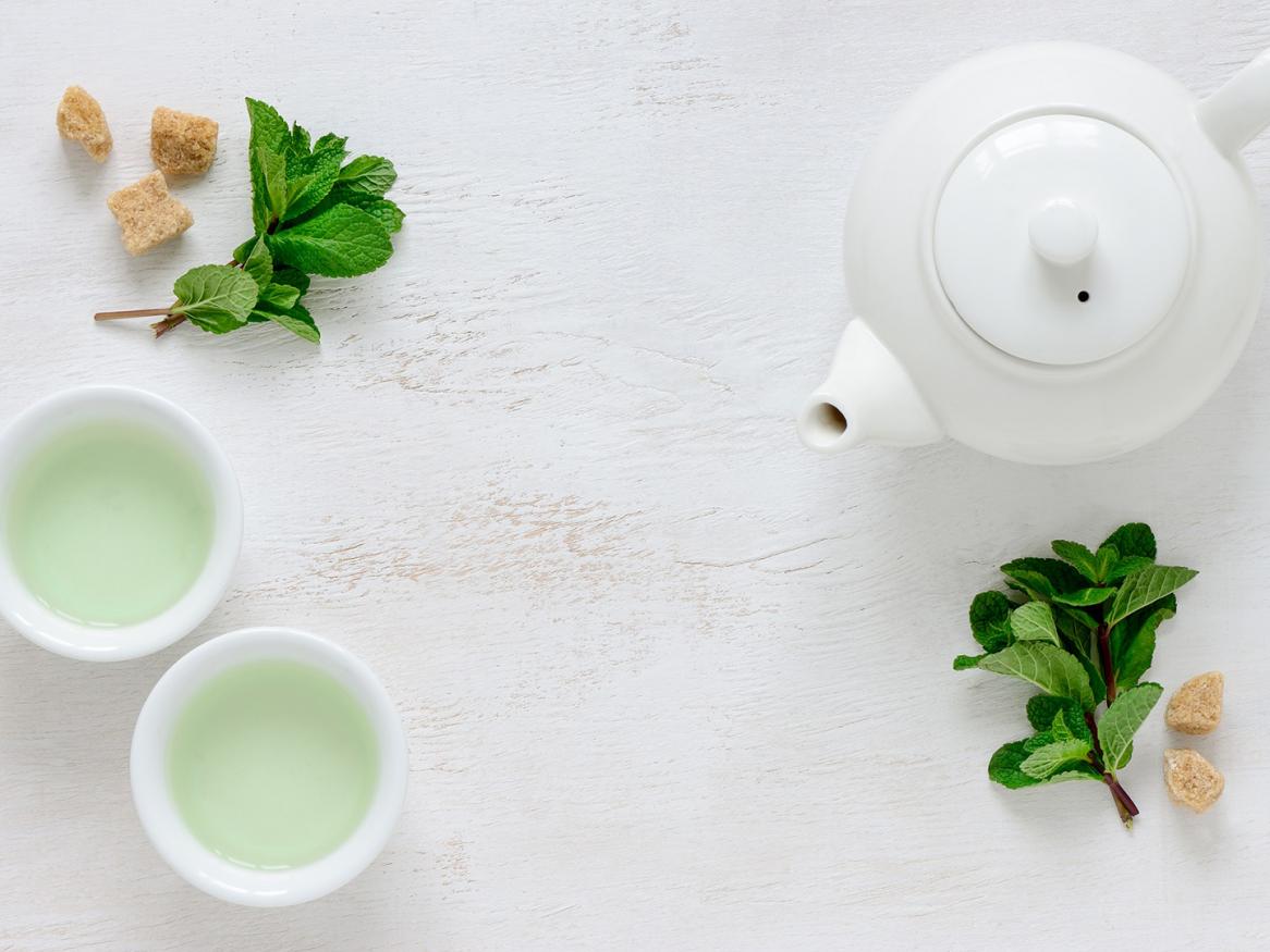 cups of green tea image