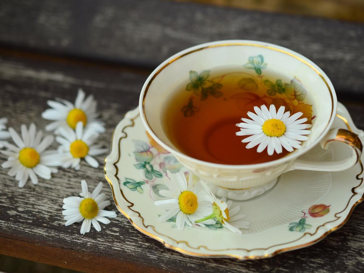A cup of chamomile tea