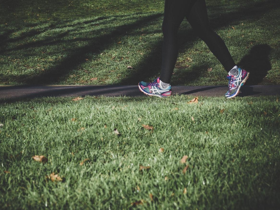 person walking at the park