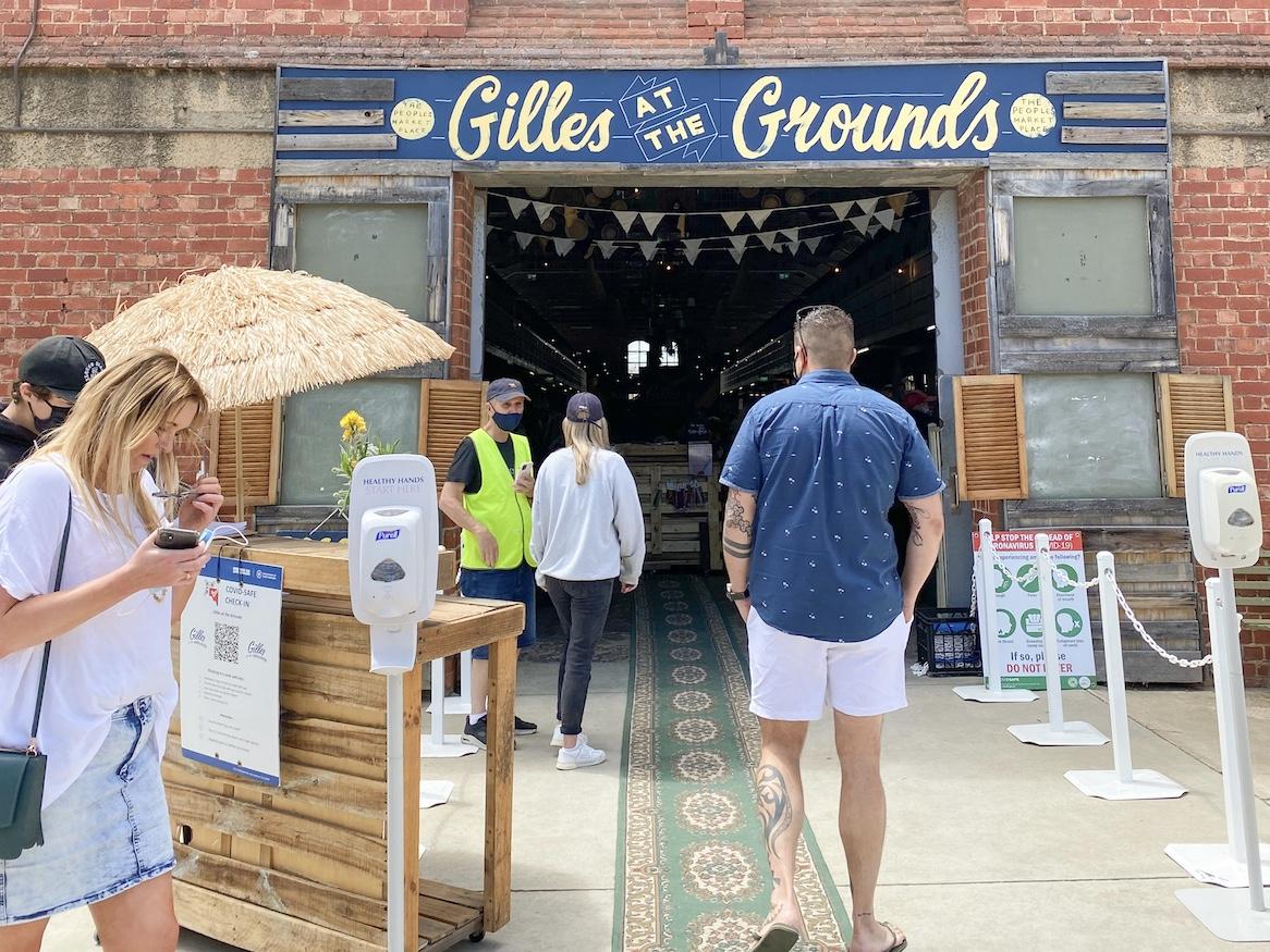 At the entrance of Gilles At The Grounds