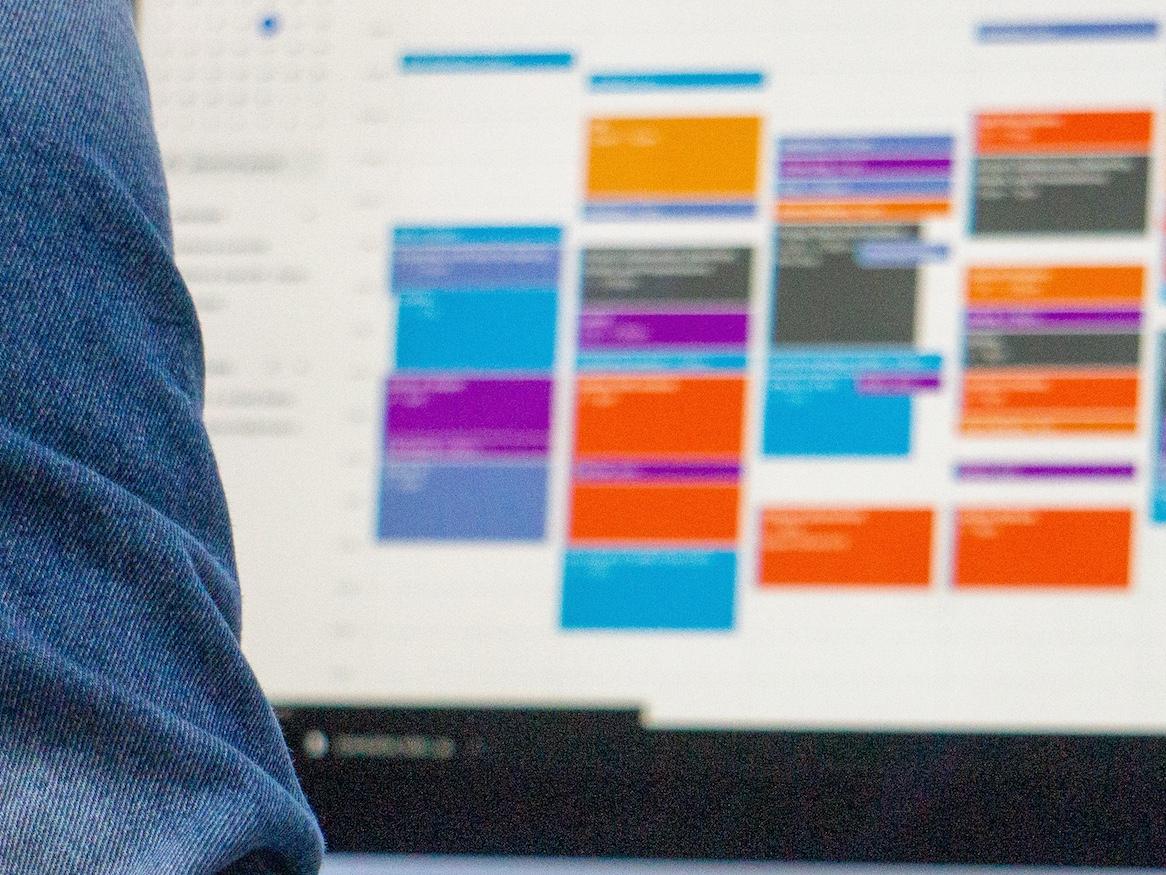An image of a screen with Google Calendar on it