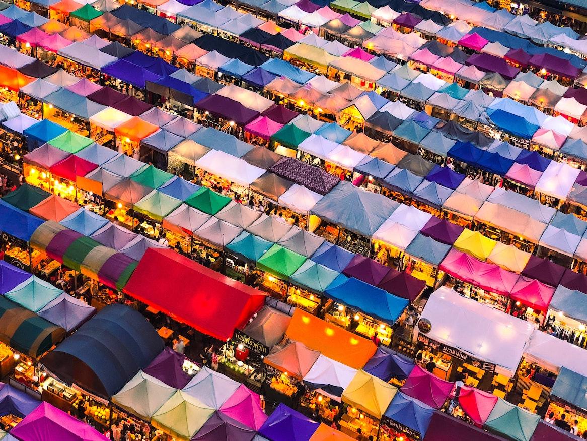 Tents at a market 