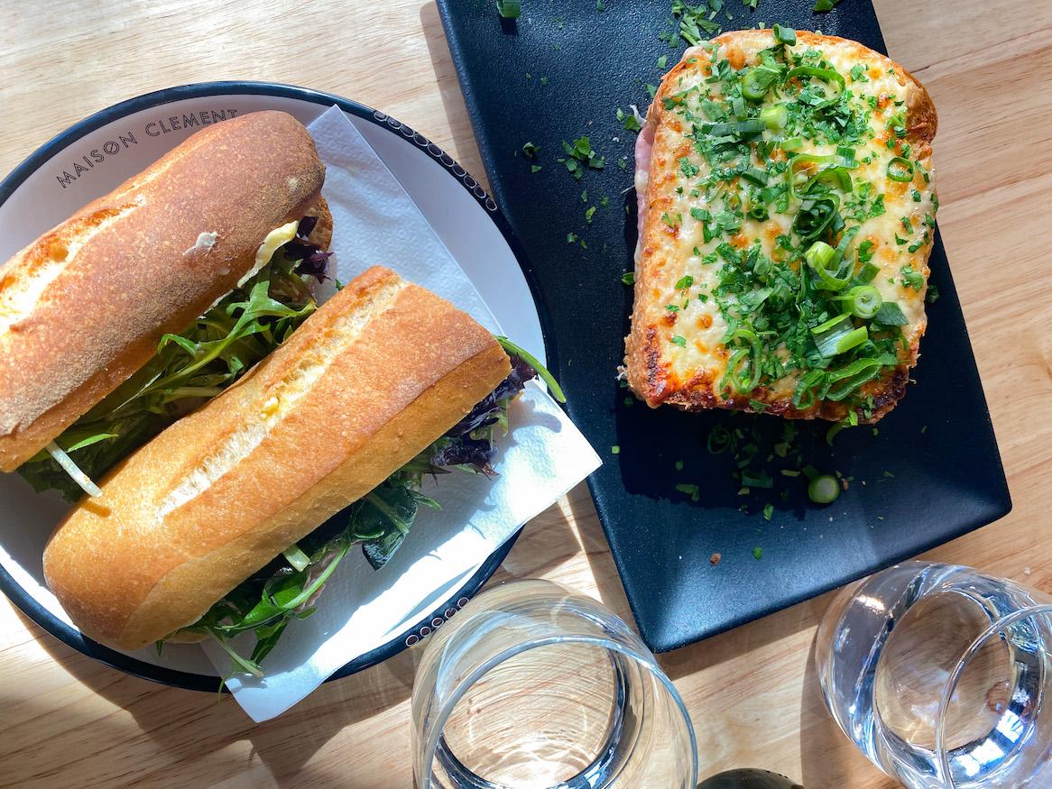 Our tuna mayo baguette and croque monsieur.