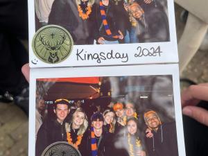 Bryan with friends from Maastricht on Koningsdag (2024)