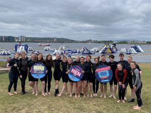 Alexander in Cardiff University Wet Dippers Wild Swimming Society at Aqua Park, Cardiff Bay (2023)