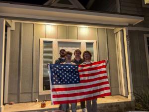 Aaron with his roommates (2024)