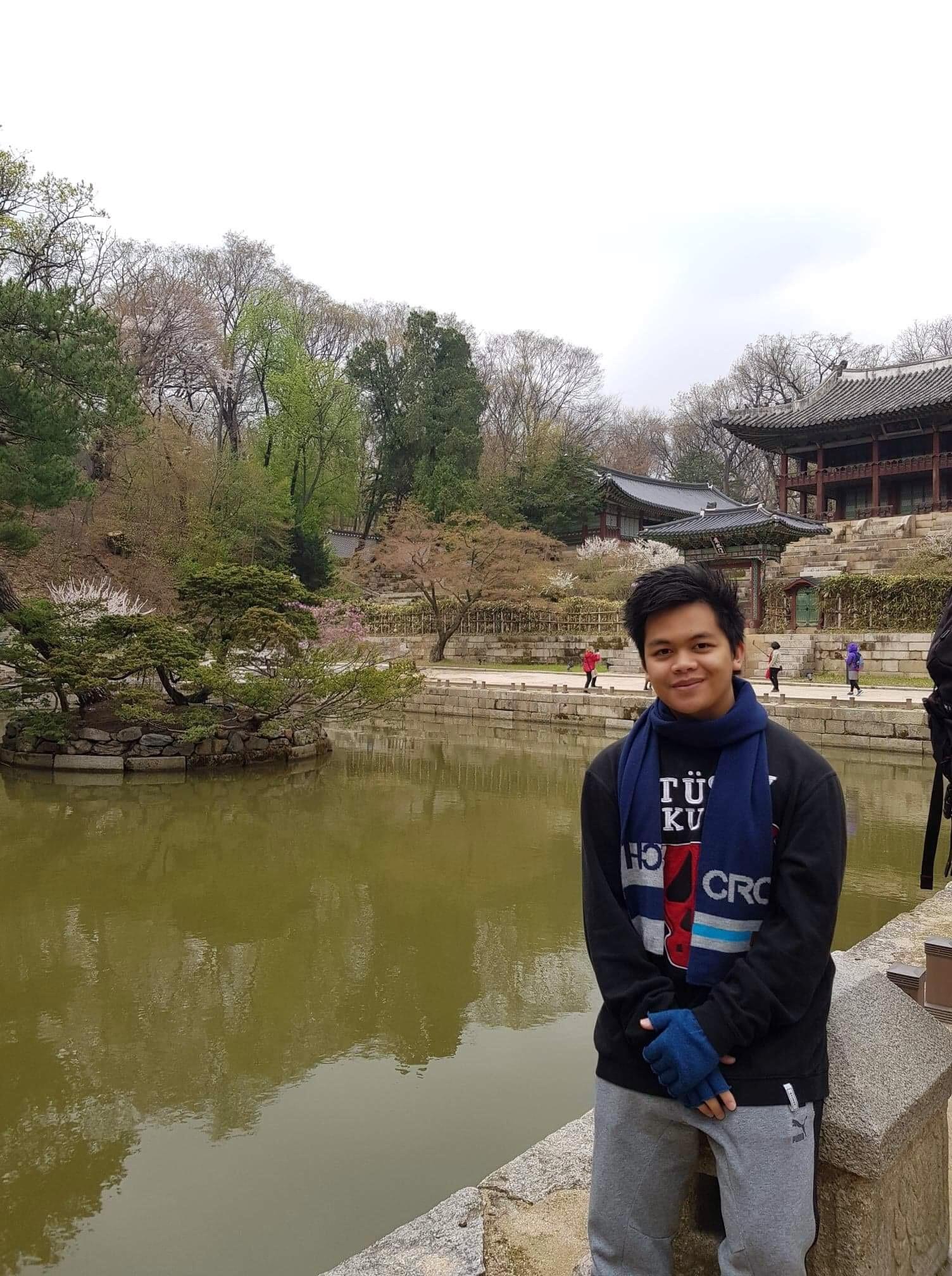 Paolo Maroma at a temple