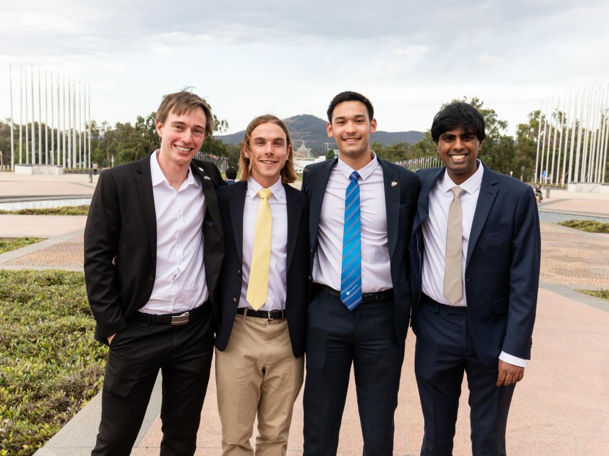 Preshaan Thavarajah (far right) with other scholars