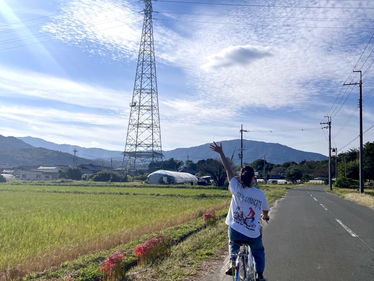 Xizi cycling in a rural town near Kyoto, Japan (2024)
