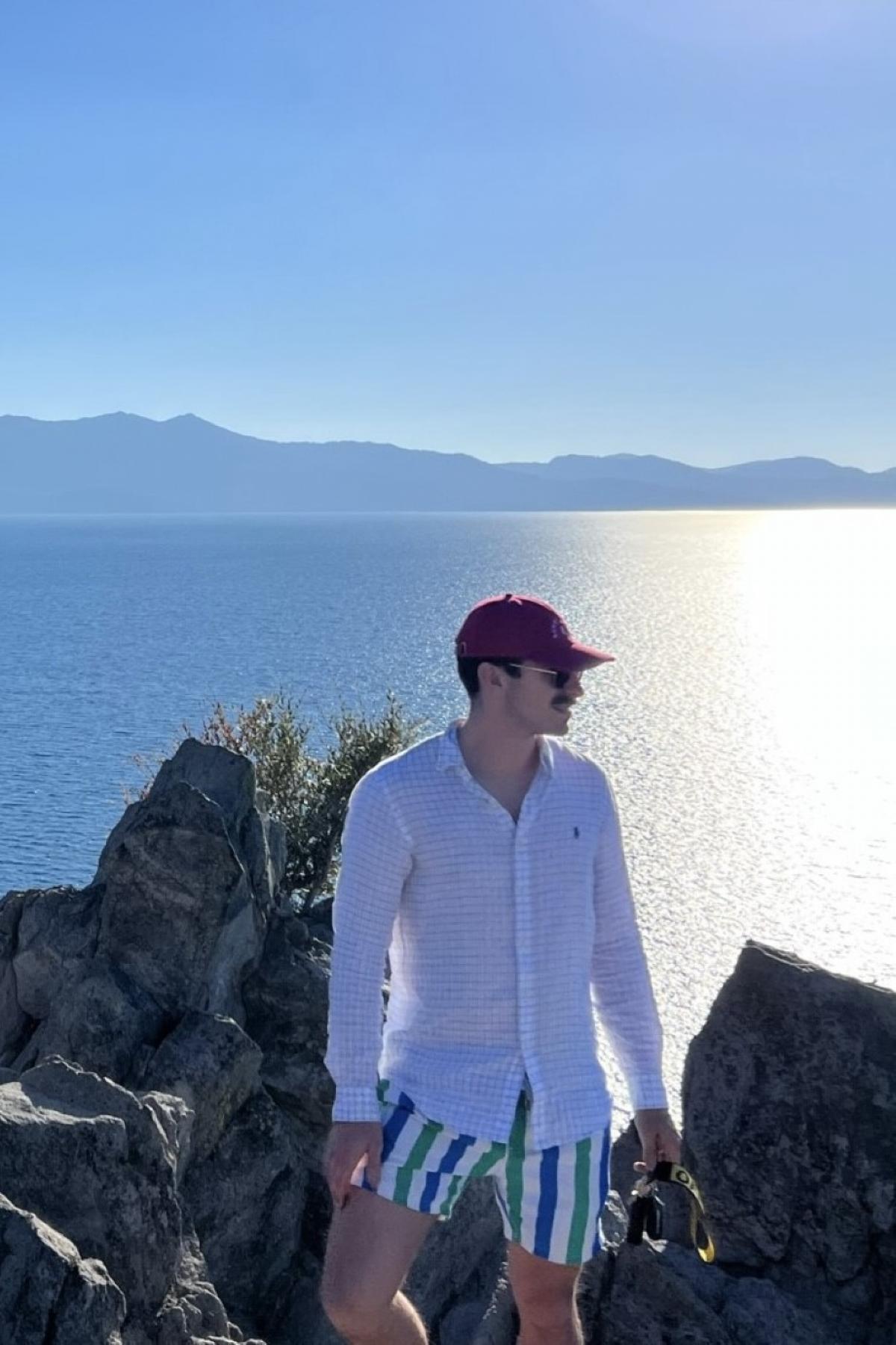 Charlton on a mountain top in the United States