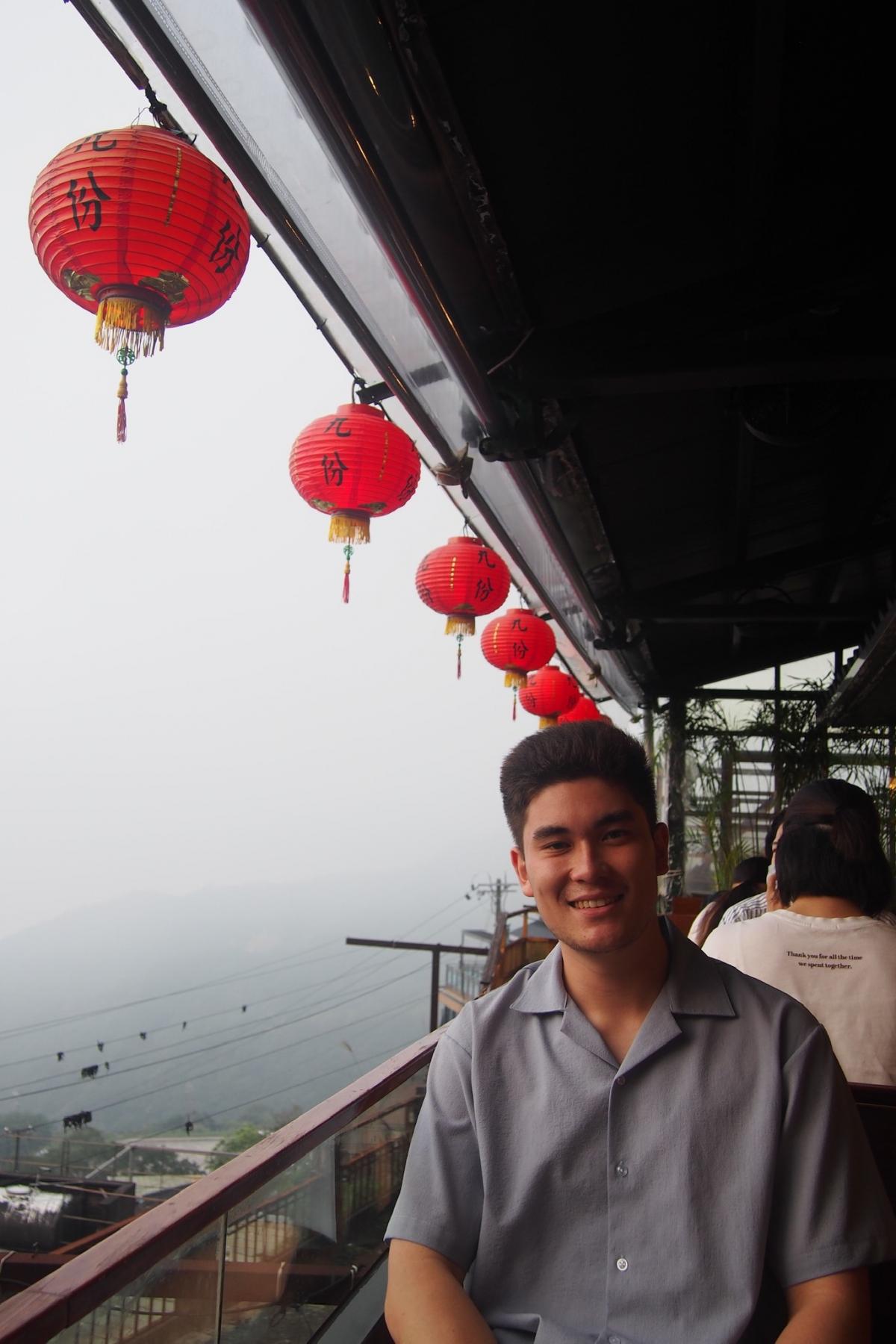 Rhys at a tea house