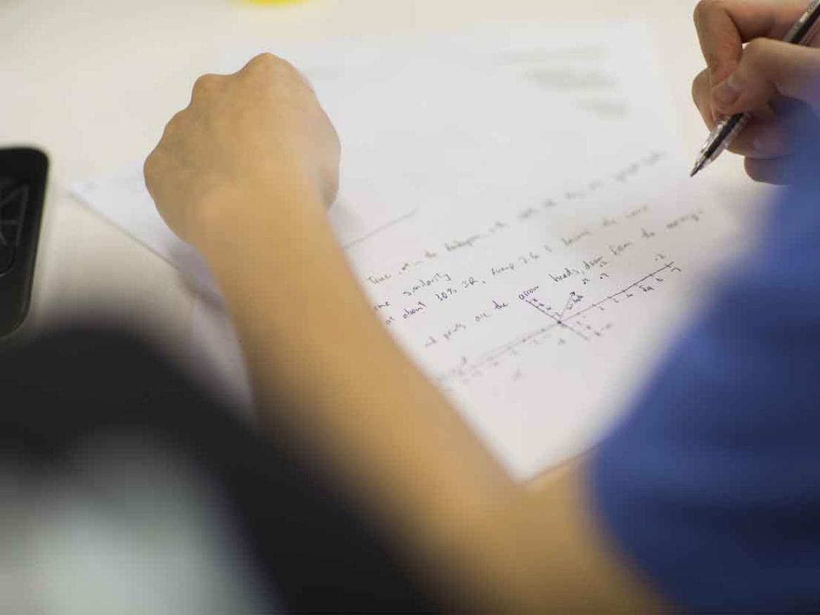 A student working on a practical assignment in the Braggs Science Lab