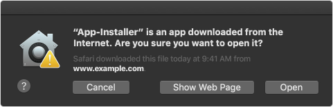 Mojave app downloaded from internet