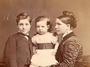 Matilda Waite in 1876 with sons James and David