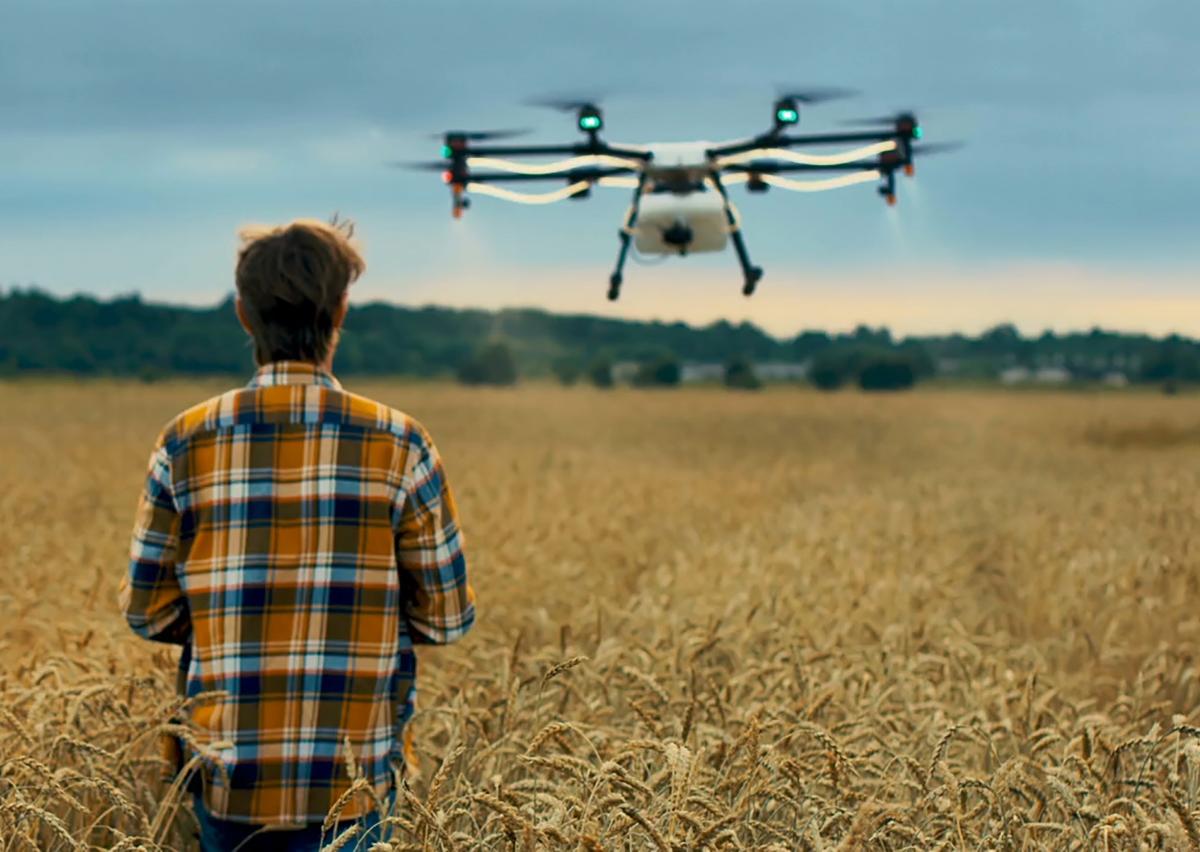 drone over crops