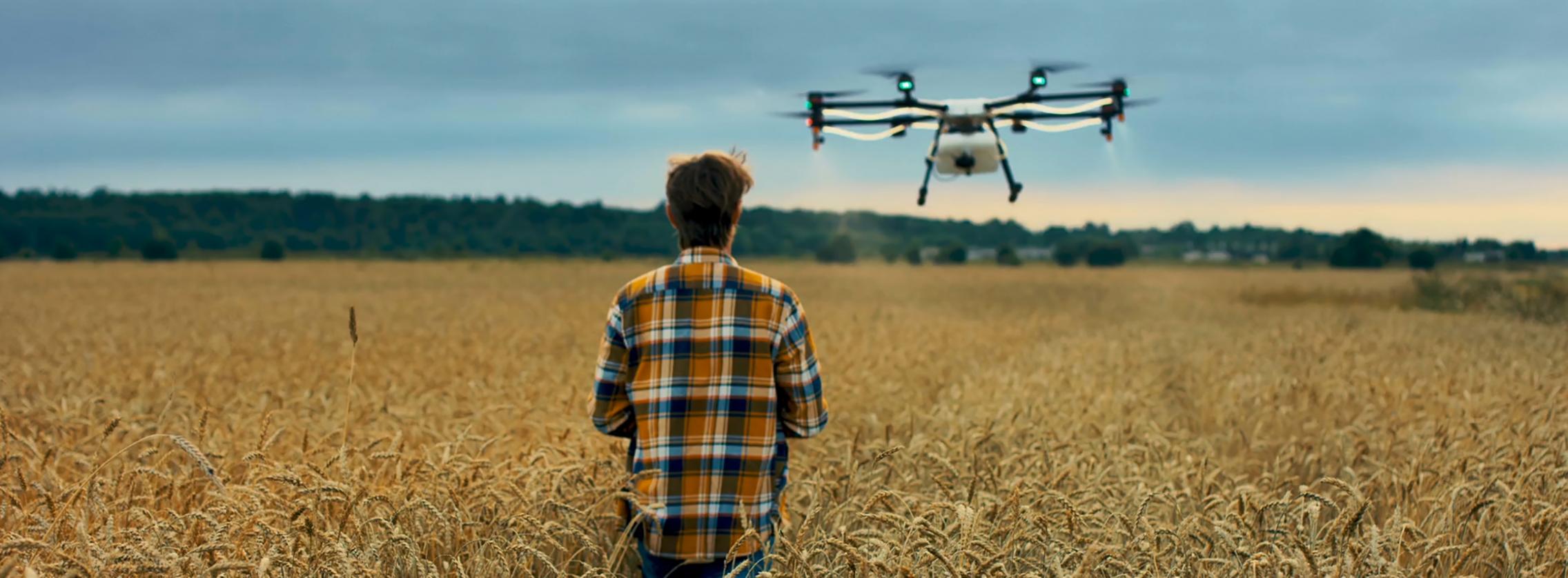 drone over crops